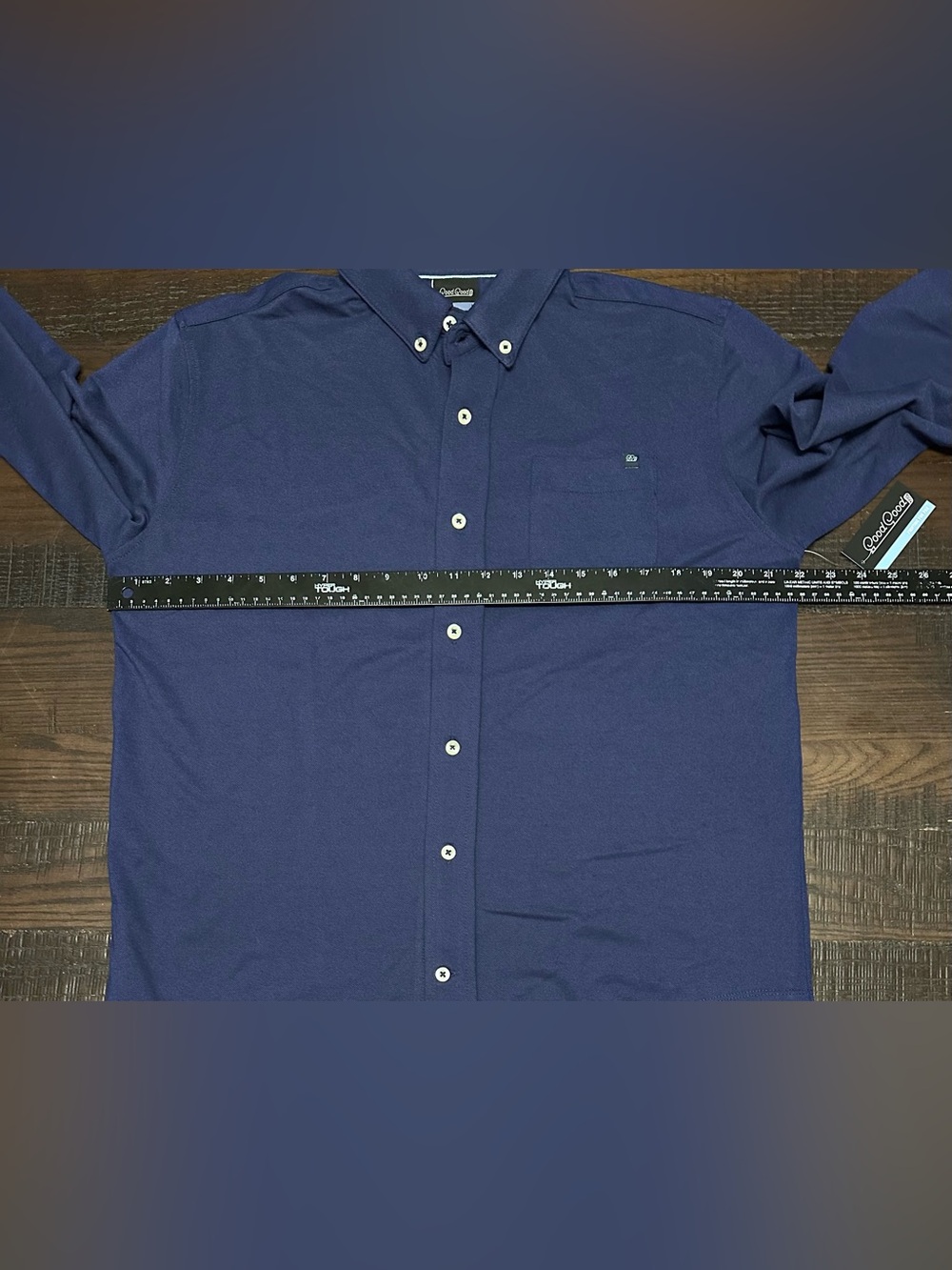 Croft & Barrow Long-Sleeve Button-Down Shirt in Navy - Picture 6 of 6